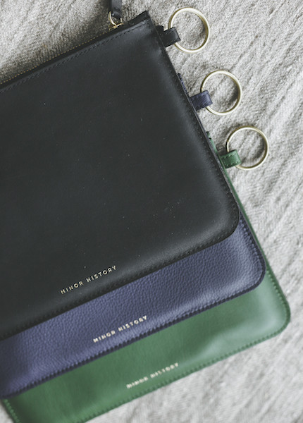 Minor History 2.0 Large Zipper Pouch - Oiled Black, Kelly or Indigo Minor History 2.0 Large Zipper Pouch - Oiled Black, Kelly or Indigo
