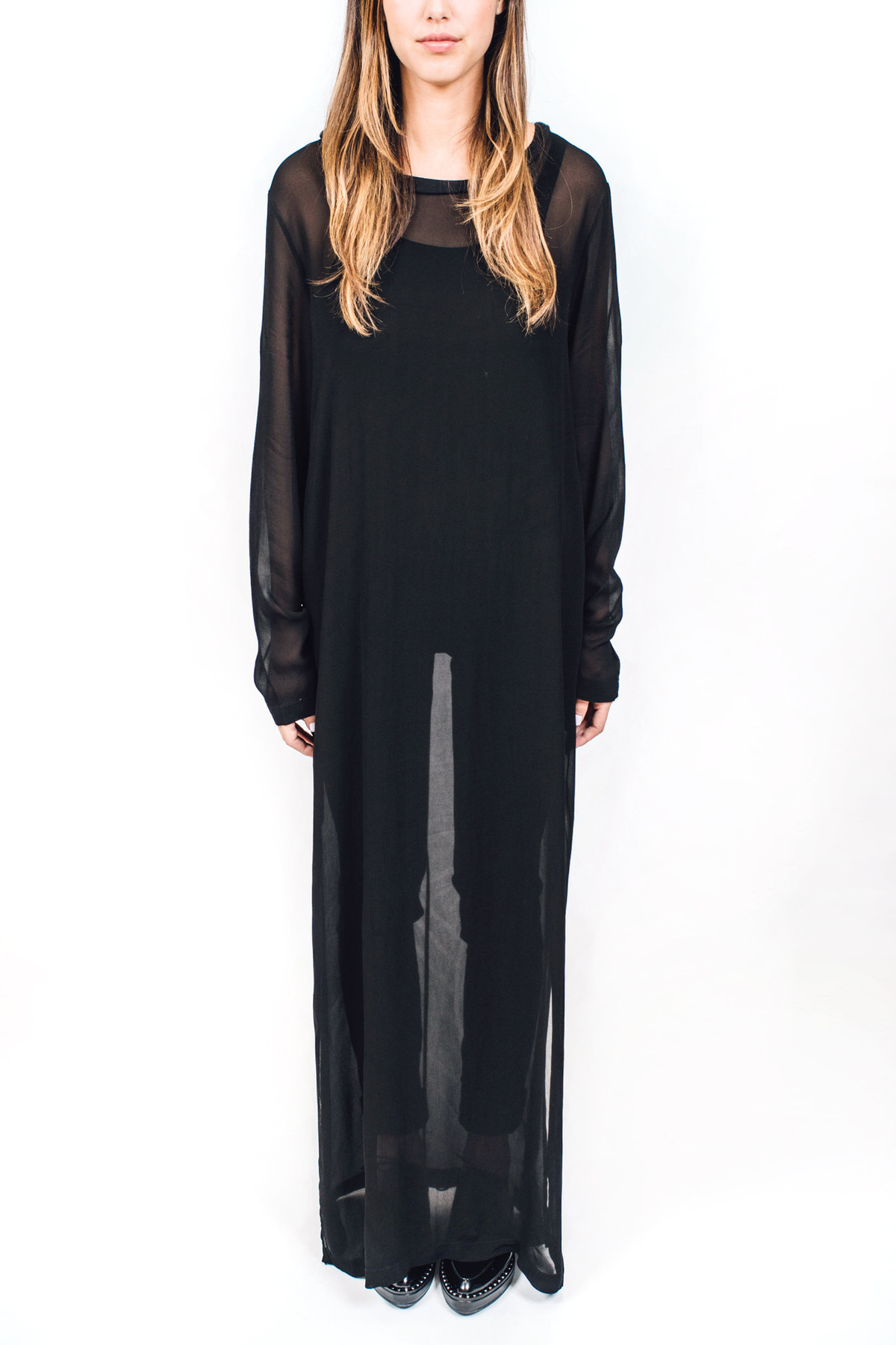 Long Sleeve Sheer Dress