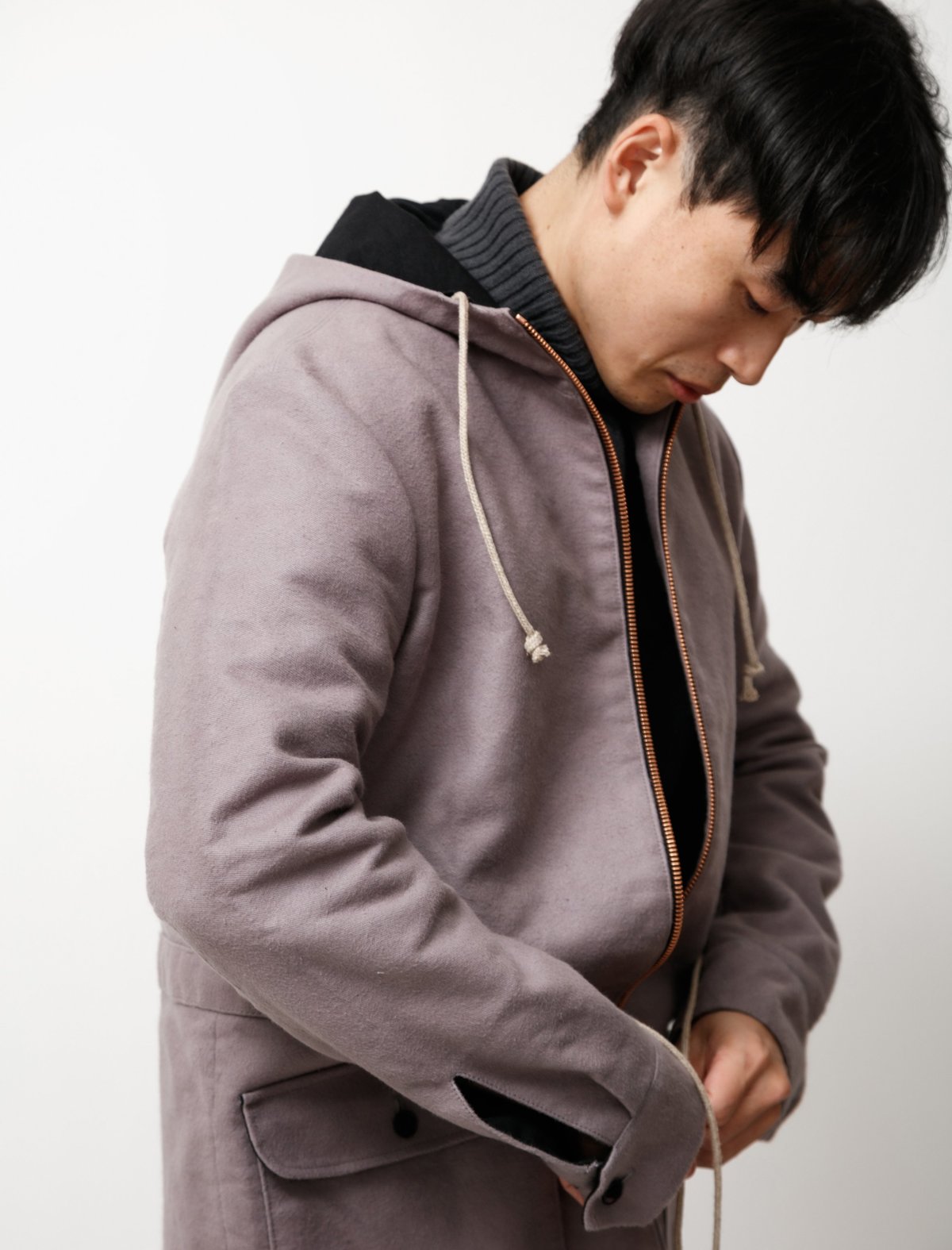 Frank Leder Deutschleder Cotton Parka - lavender  - Image 3 of 5