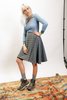 Tillary Skirt in Blue + Grey Check - Thumbnail 1