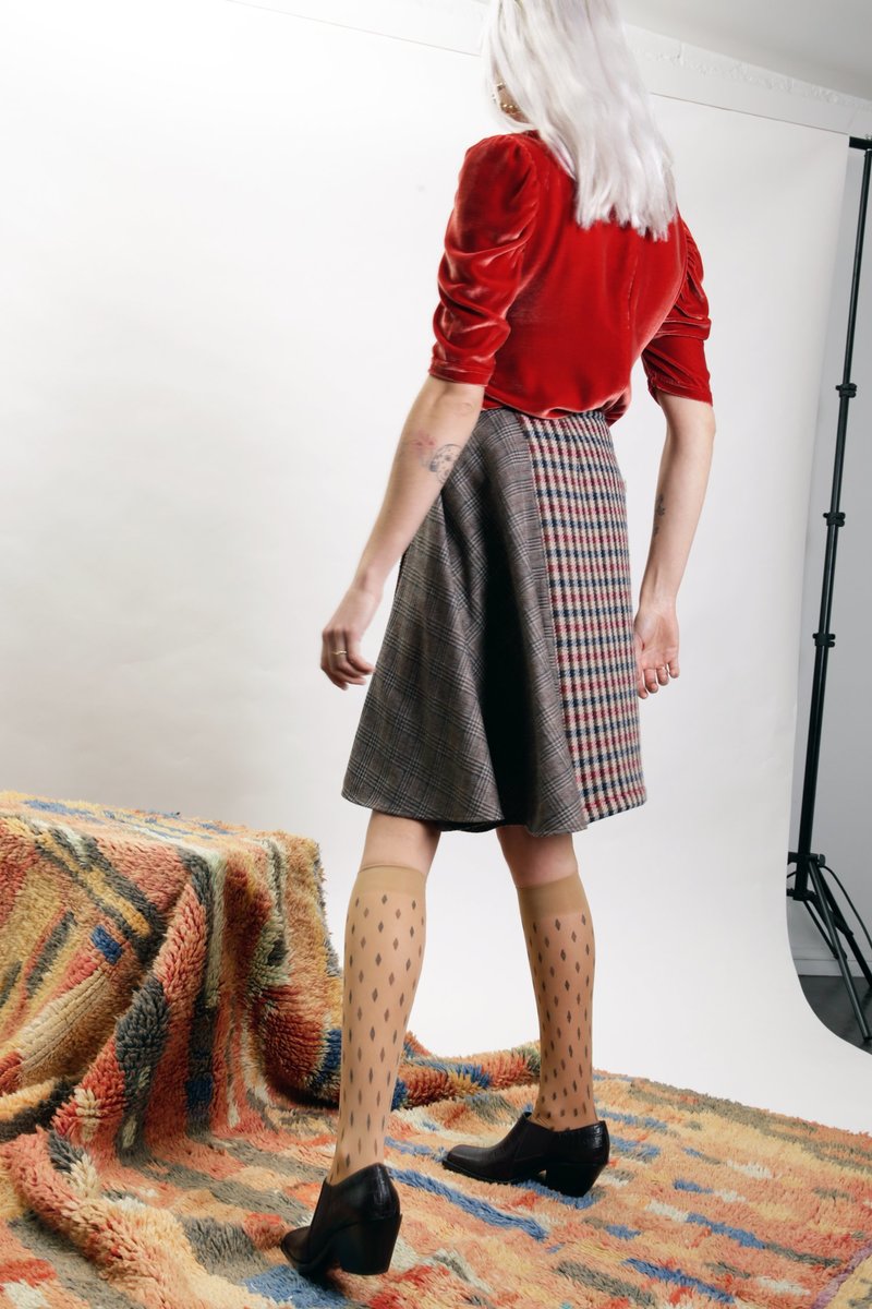 Kurt Lyle Tillary Skirt - Red/Brown Check