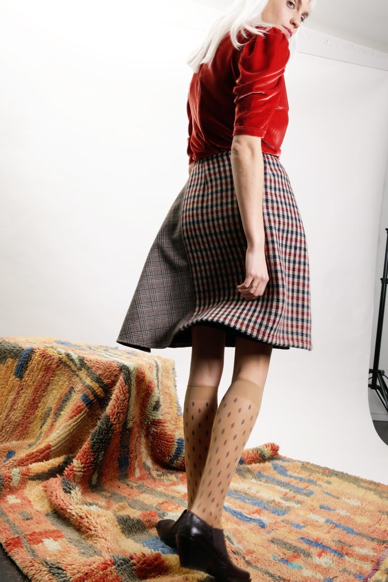 Kurt Lyle Tillary Skirt - Red/Brown Check