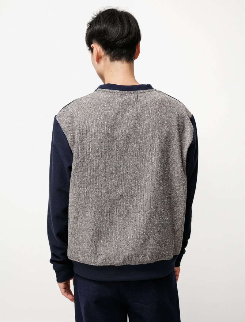 Frank Leder Cotton Mix Sweatshirt - Dark gray/Light gray/Blue
