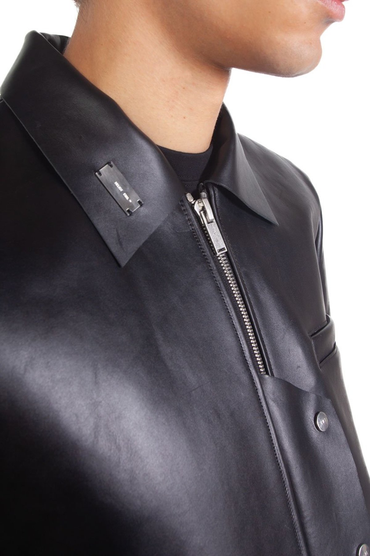 Heliot Emil Zip-Up Leather Jacket - Black | Garmentory