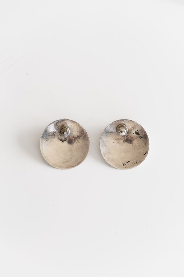 VINTAGE RELIQUARY VINTAGE CIRCLE EARRINGS - SILVER/ONYX VINTAGE RELIQUARY VINTAGE CIRCLE EARRINGS - SILVER/ONYX
