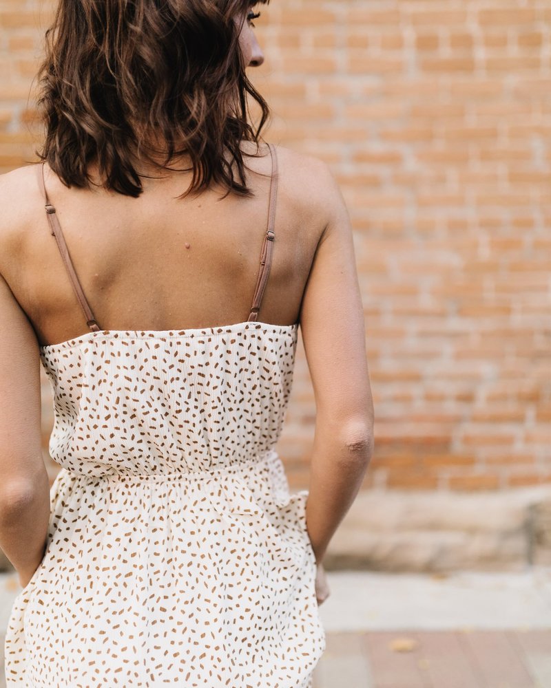 Blu Pepper Speckled Dot Surplice Midi Dress | Garmentory