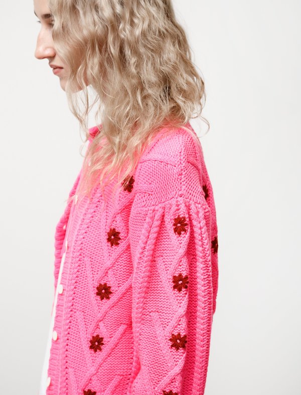 Shrimps Womens McCoy Cardigan - Fuchsia/Dahlia Red | Garmentory