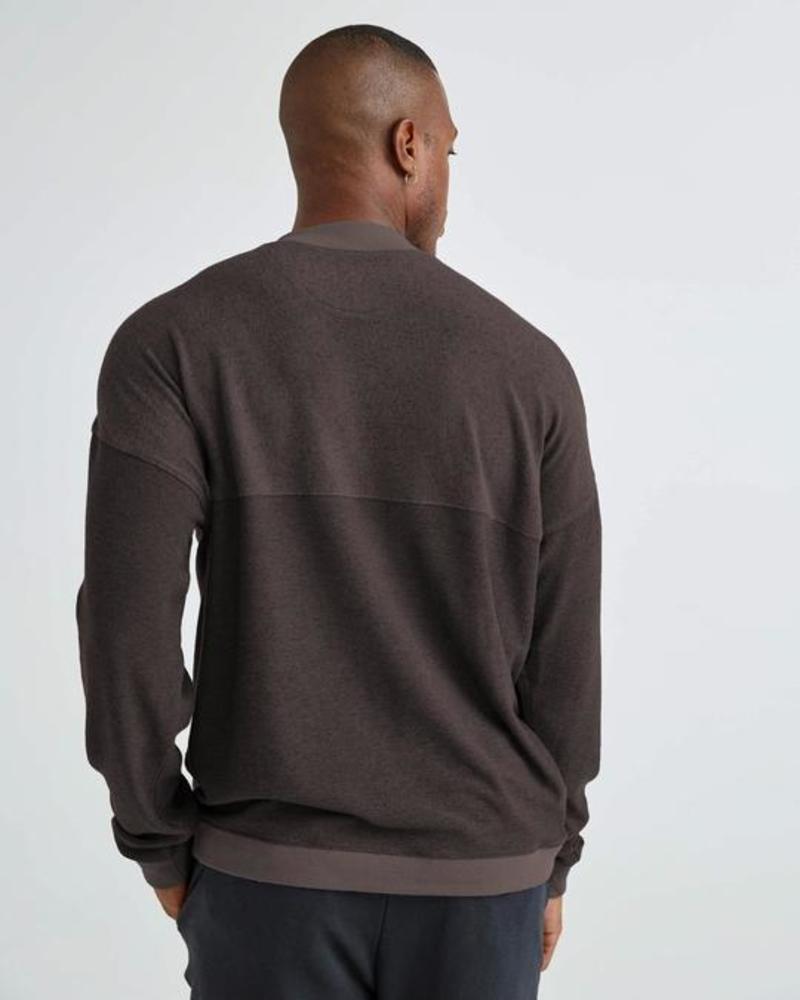 Richer Poorer cozy knit ls sweater - bitter brown