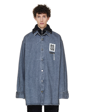 Raf Simons Denim Oversize Solar Youth Shirt - Blue Denim | Garmentory