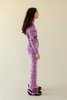 KkCo Crushed Velvet Flare Pant - Iris - Thumbnail 3