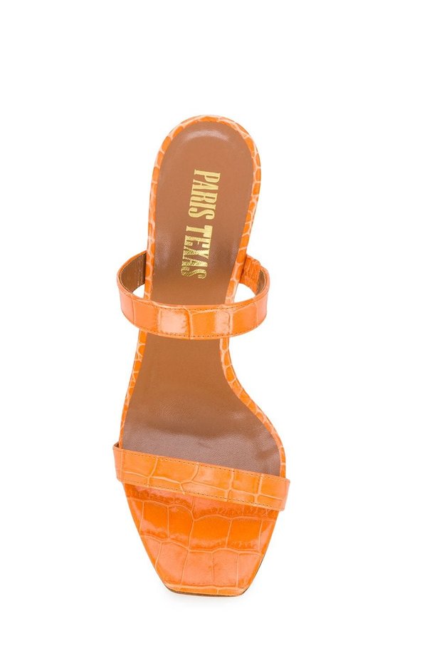 Paris Texas 2 Strap Croc Mules Paris Texas 2 Strap Croc Mules