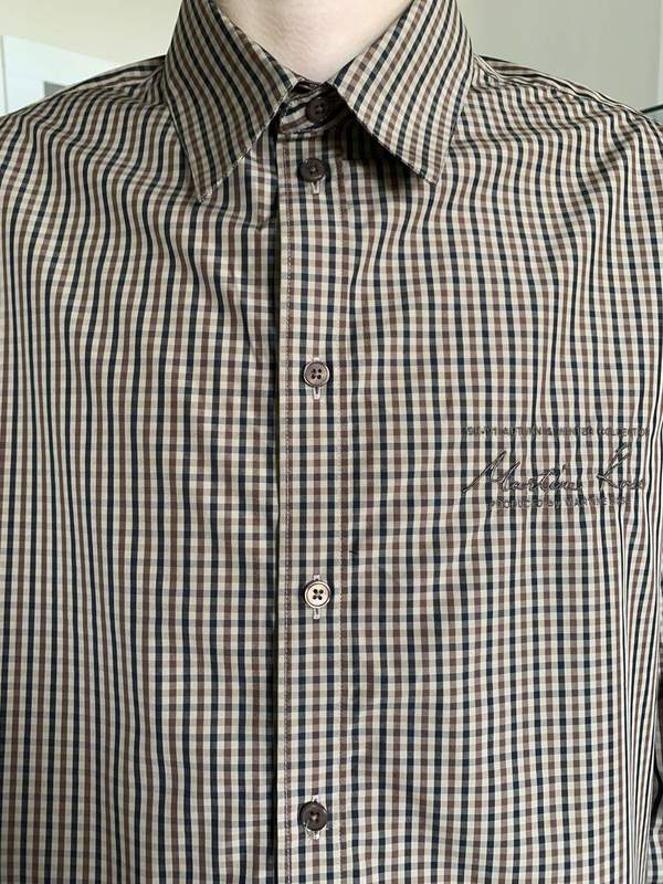 Martine Rose Classic Poplin Cotton Shirt - Brown Check Martine Rose Classic Poplin Cotton Shirt - Brown Check