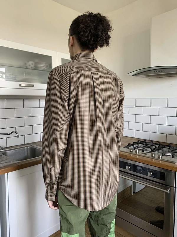 Martine Rose Classic Poplin Cotton Shirt - Brown Check Martine Rose Classic Poplin Cotton Shirt - Brown Check