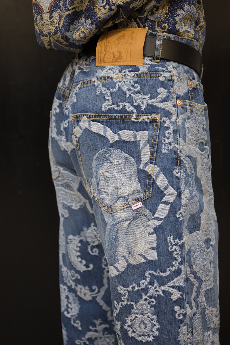 パンツ MARTINE ROSE JACQUARD VINTAGE WASH XS Martine Rose Ronnie Relaxed Fit Jean - Jacquard Vintage Wash