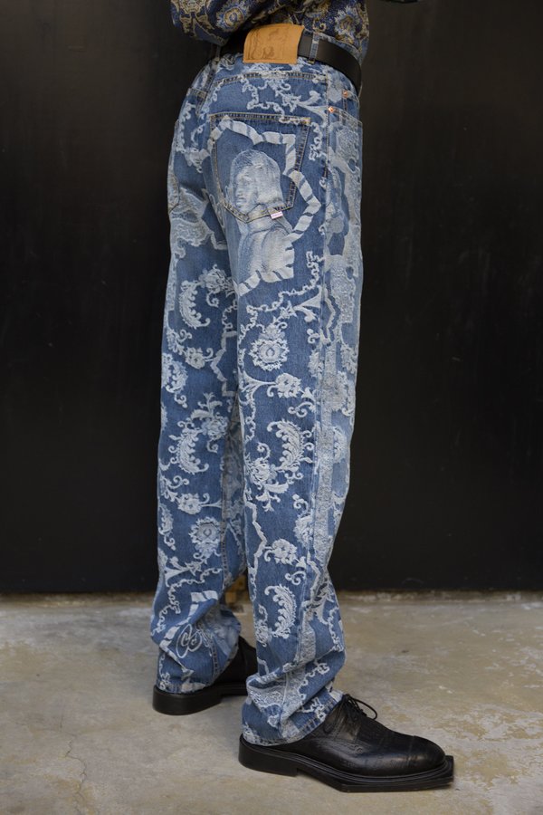 Martine Rose Ronnie Relaxed Fit Jean - Jacquard Vintage Wash Martine Rose Ronnie Relaxed Fit Jean - Jacquard Vintage Wash