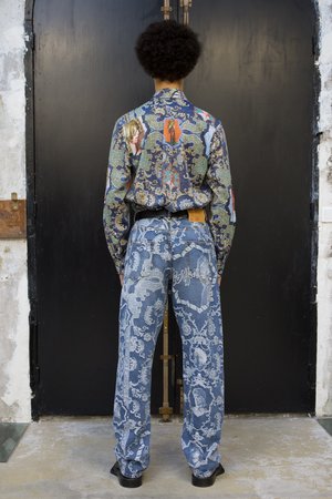 Martine Rose Ronnie Relaxed Fit Jean - Jacquard Vintage Wash Martine Rose Ronnie Relaxed Fit Jean - Jacquard Vintage Wash