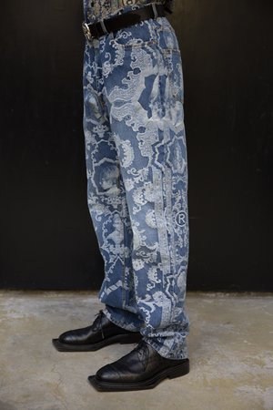 Martine Rose Ronnie Relaxed Fit Jean - Jacquard Vintage Wash Martine Rose Ronnie Relaxed Fit Jean - Jacquard Vintage Wash