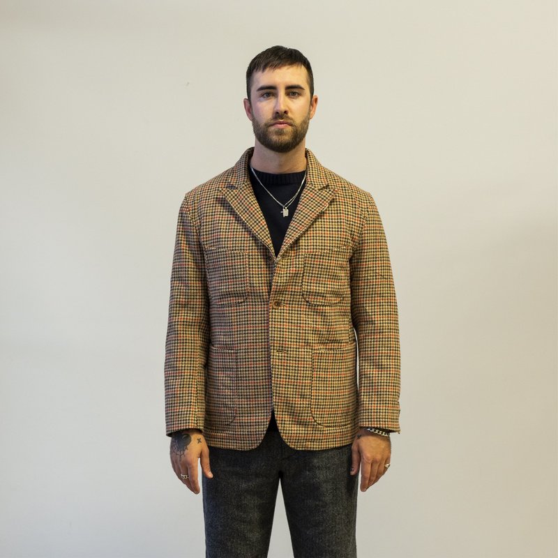Engineered Garments NB Jacket - Tan/Orange Wool Big Gunclub Check