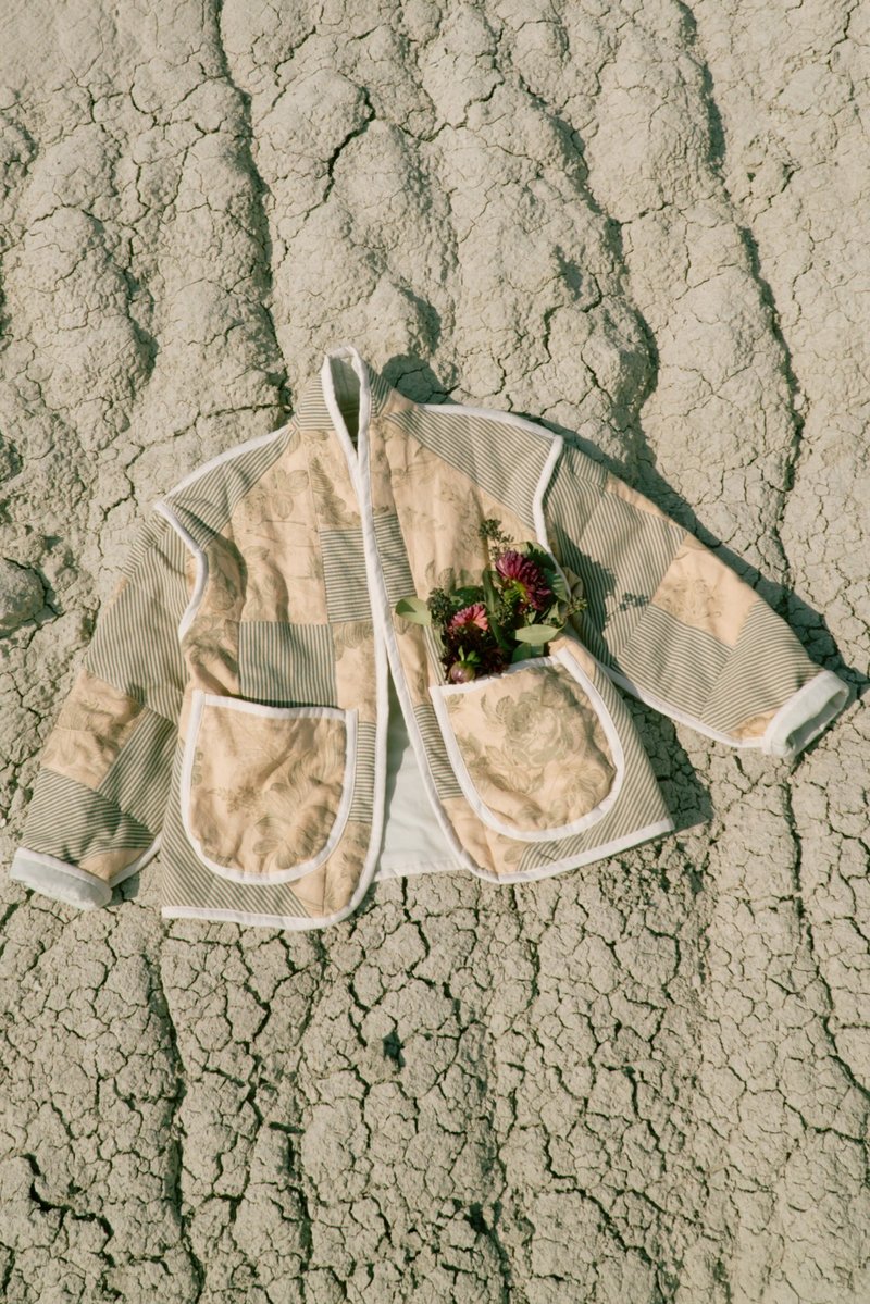 Jess Meany Floral Juniper Cropped Coat - Light Lemon