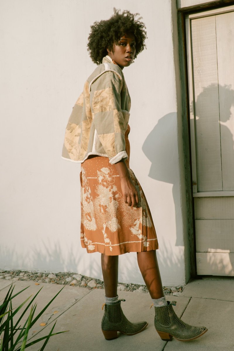 Jess Meany Floral Juniper Cropped Coat - Light Lemon