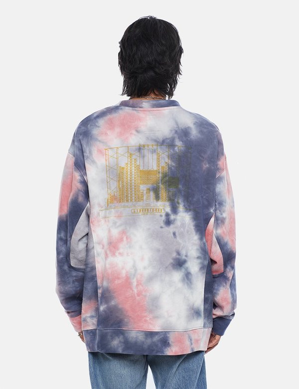 Liberaiders Tie Dye Crewneck Sweatshirt - Navy Blue | Garmentory
