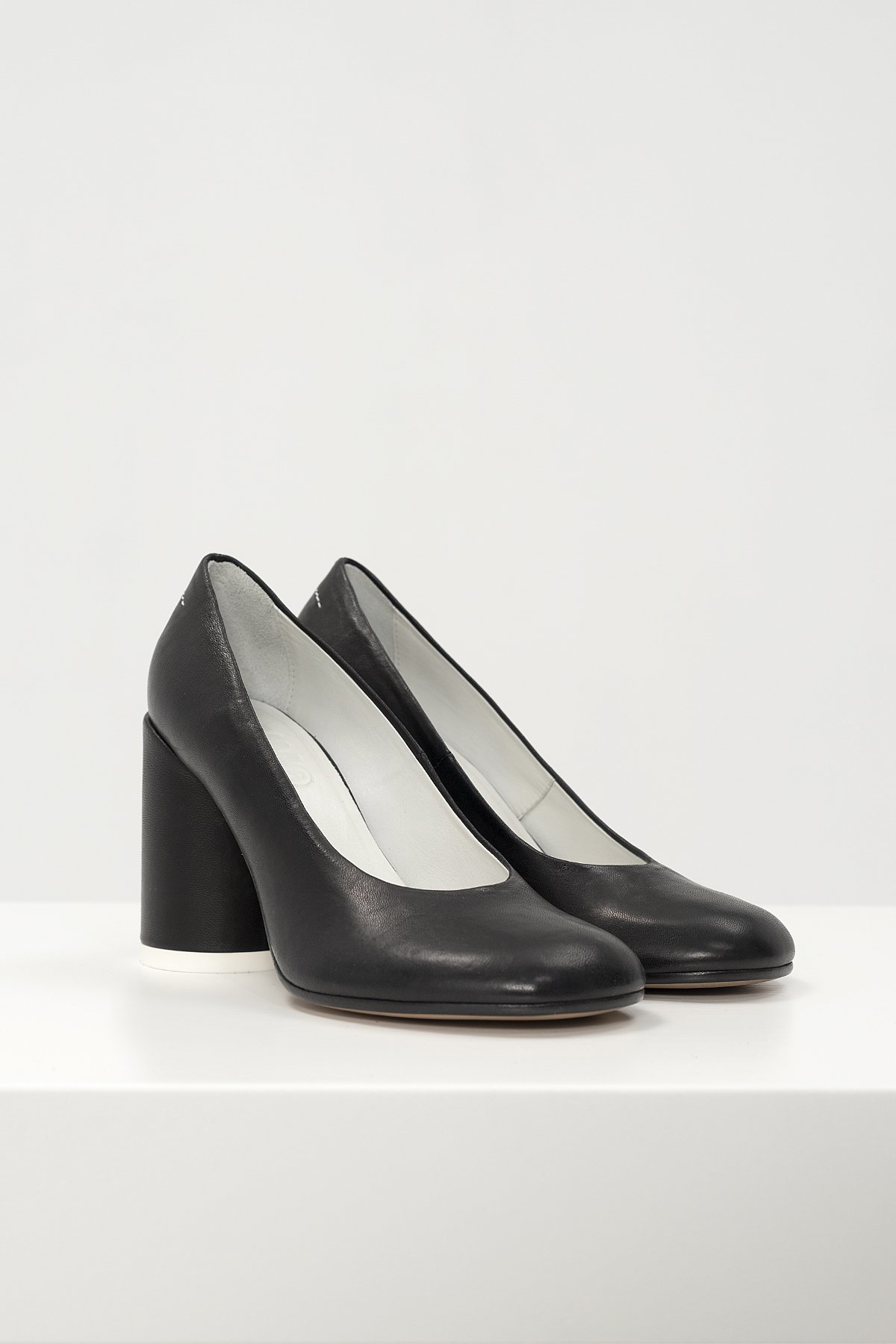 Maison Margiela MM6 Black Patent Leather Peep Toe Mules