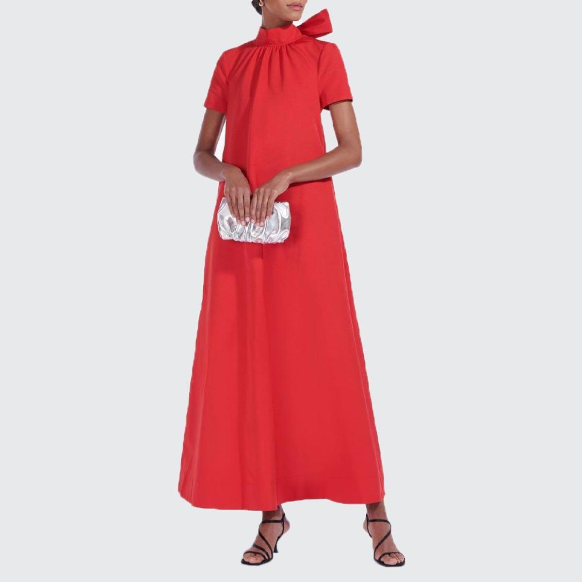 black tie maxi dress with sleeves Tuckernuck Black Tie Front Bow Bea Maxi Dress Black / XXS
