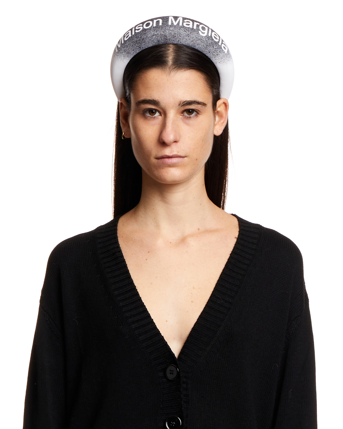MM6 Maison Martin Margiela White Padded Headband MM6 Maison Margiela Logo Ribbed Headband - White | Garmentory main image 2