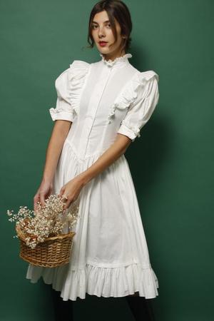 VINTAGE VICTORIAN MIDI DRESS - WHITE | Garmentory
