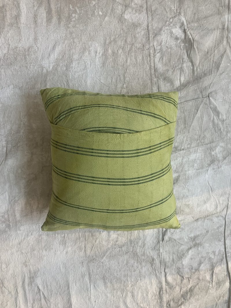 Cuttalossa & Co. Over Dyed Cotton Pillow - Avocado