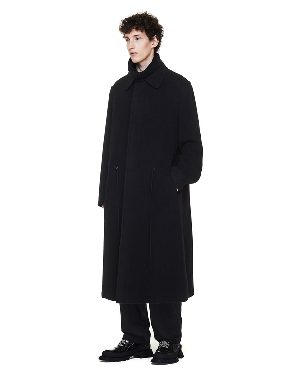 Yohji Yamamoto Wool Long Coat - Black | Garmentory