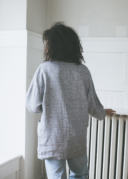 Le Fil Rouge Linen Tunic - Navy and White Le Fil Rouge Linen Tunic - Navy and White