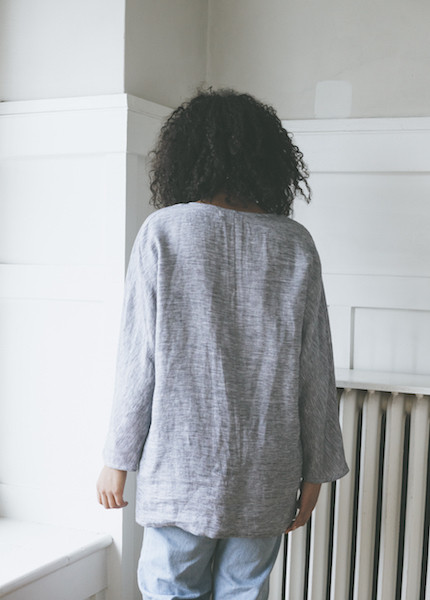 Le Fil Rouge Linen Tunic - Navy and White Le Fil Rouge Linen Tunic - Navy and White