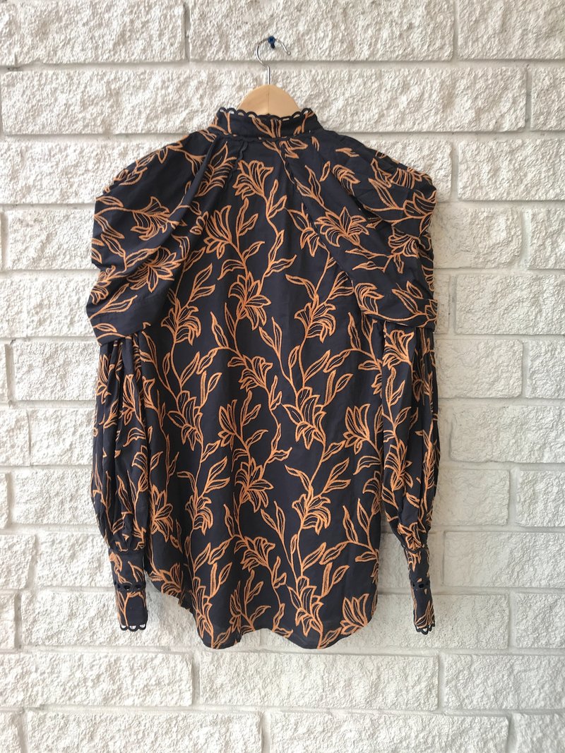 acler HOWARD BLOUSE - MIDNIGHT