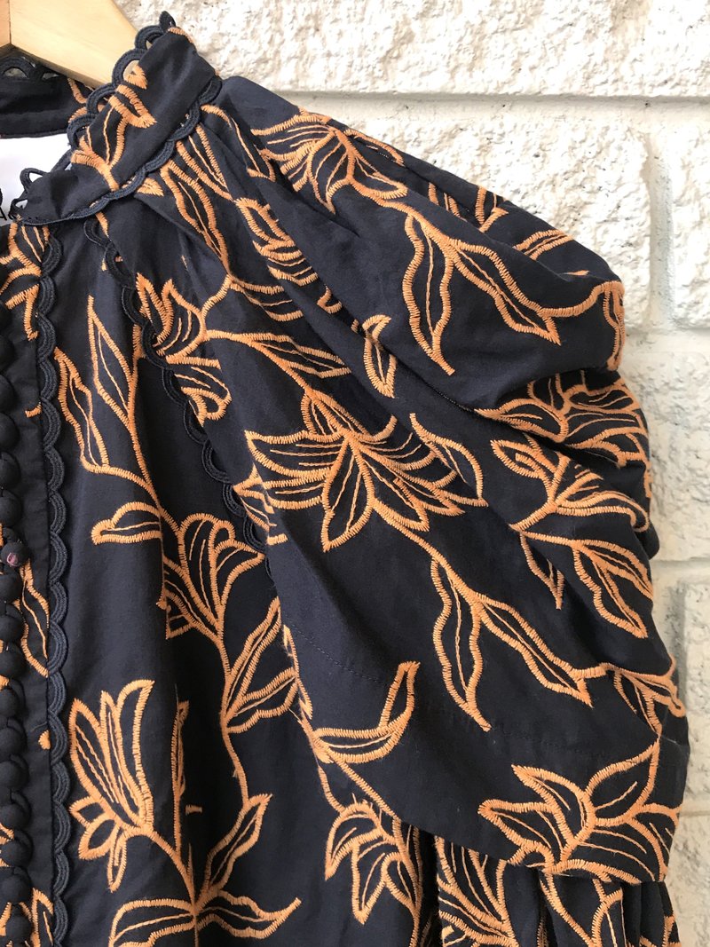 acler HOWARD BLOUSE - MIDNIGHT