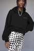 Marni Heart Print Oversized Vintage Jersey Hoodie - Black - Thumbnail 1
