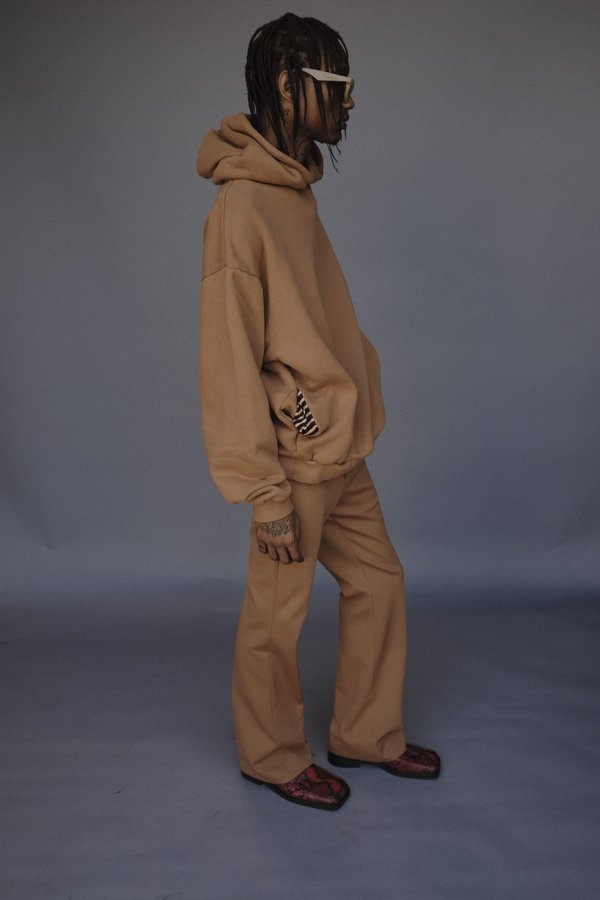 Marni Techno Jersey Flared Trouser - Nude Marni Techno Jersey Flared Trouser - Nude