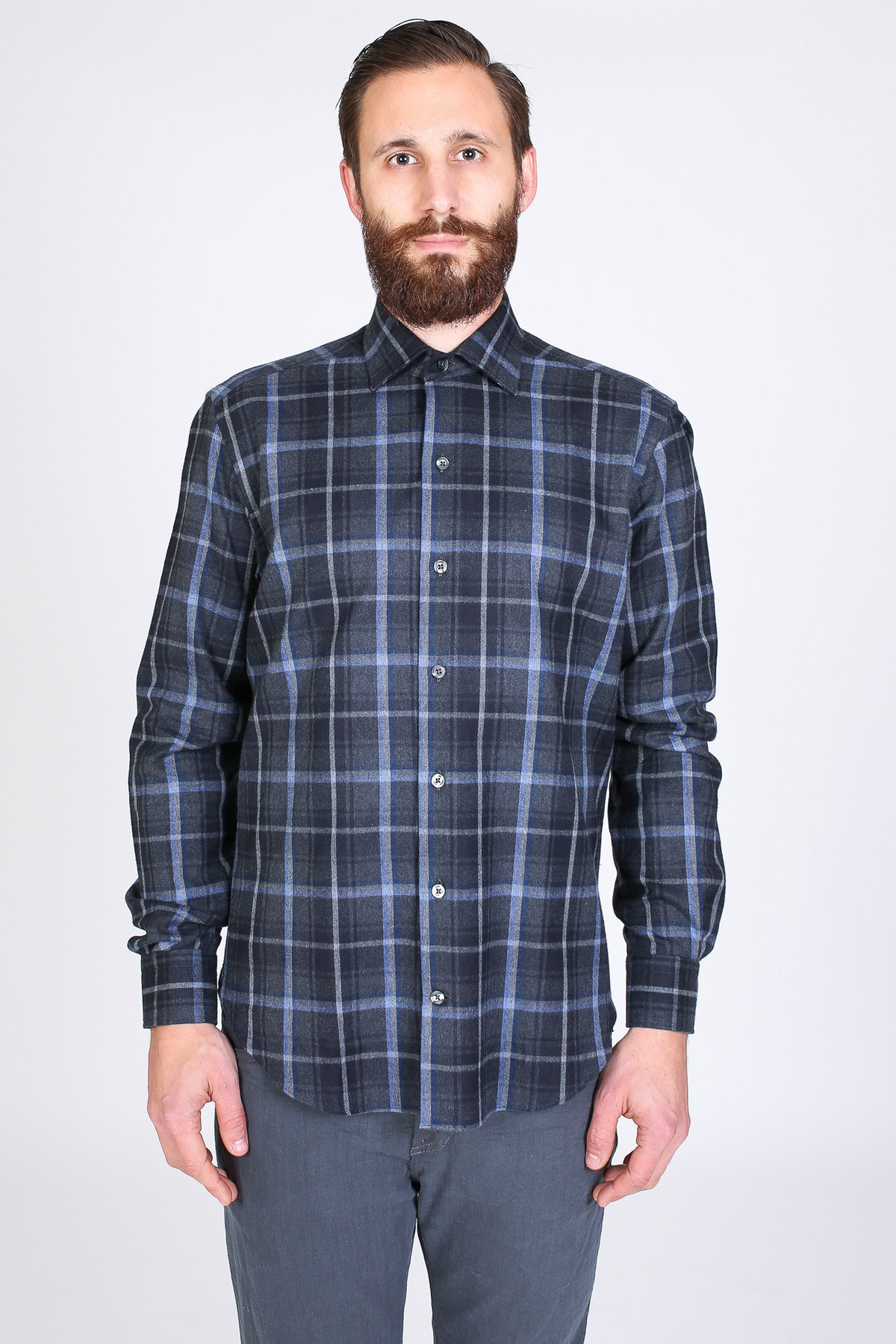 culturata dress shirts Culturata Light Grey Micro Floral Print Button Up Shirt Taelor.Style