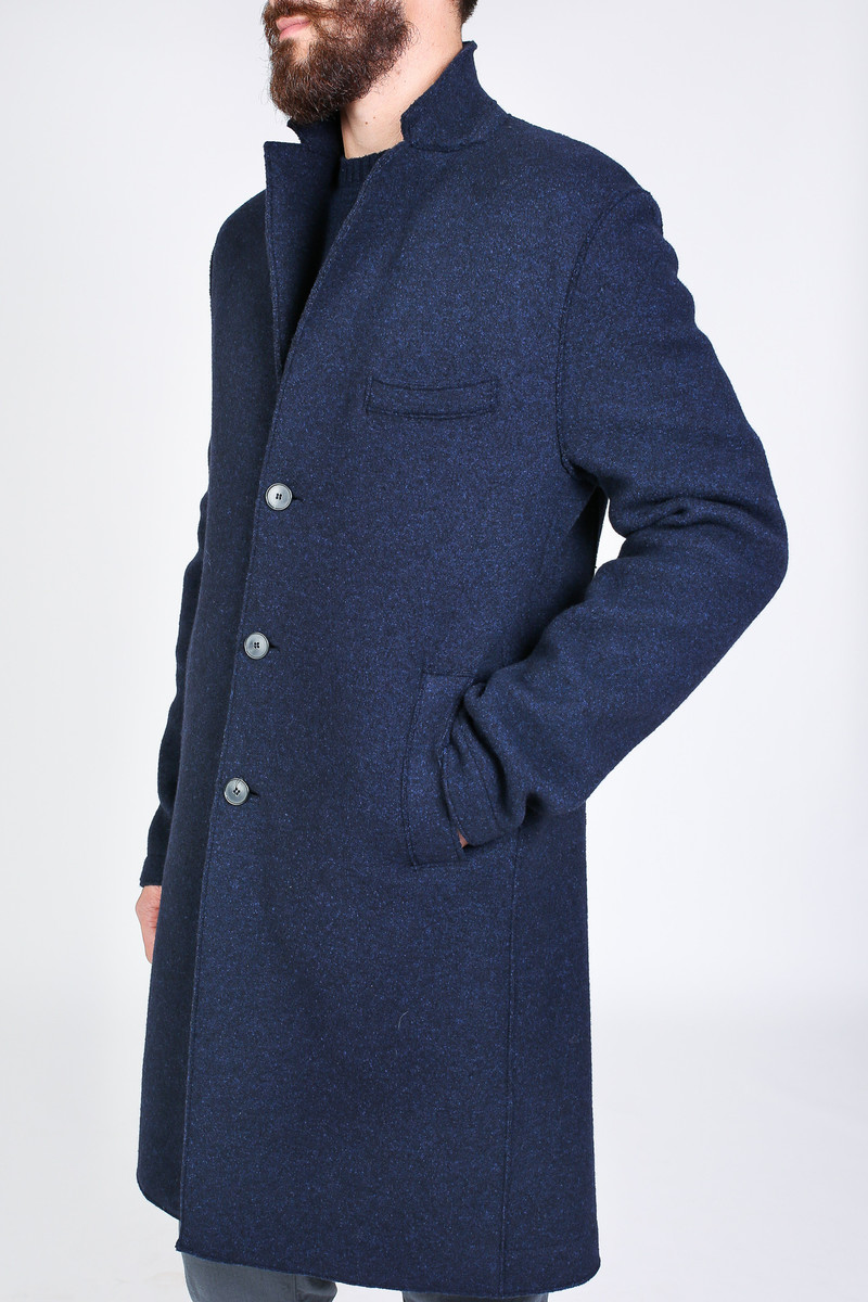 Men's Harris Wharf London Boxy Coat in Navy Blue | Garmentory