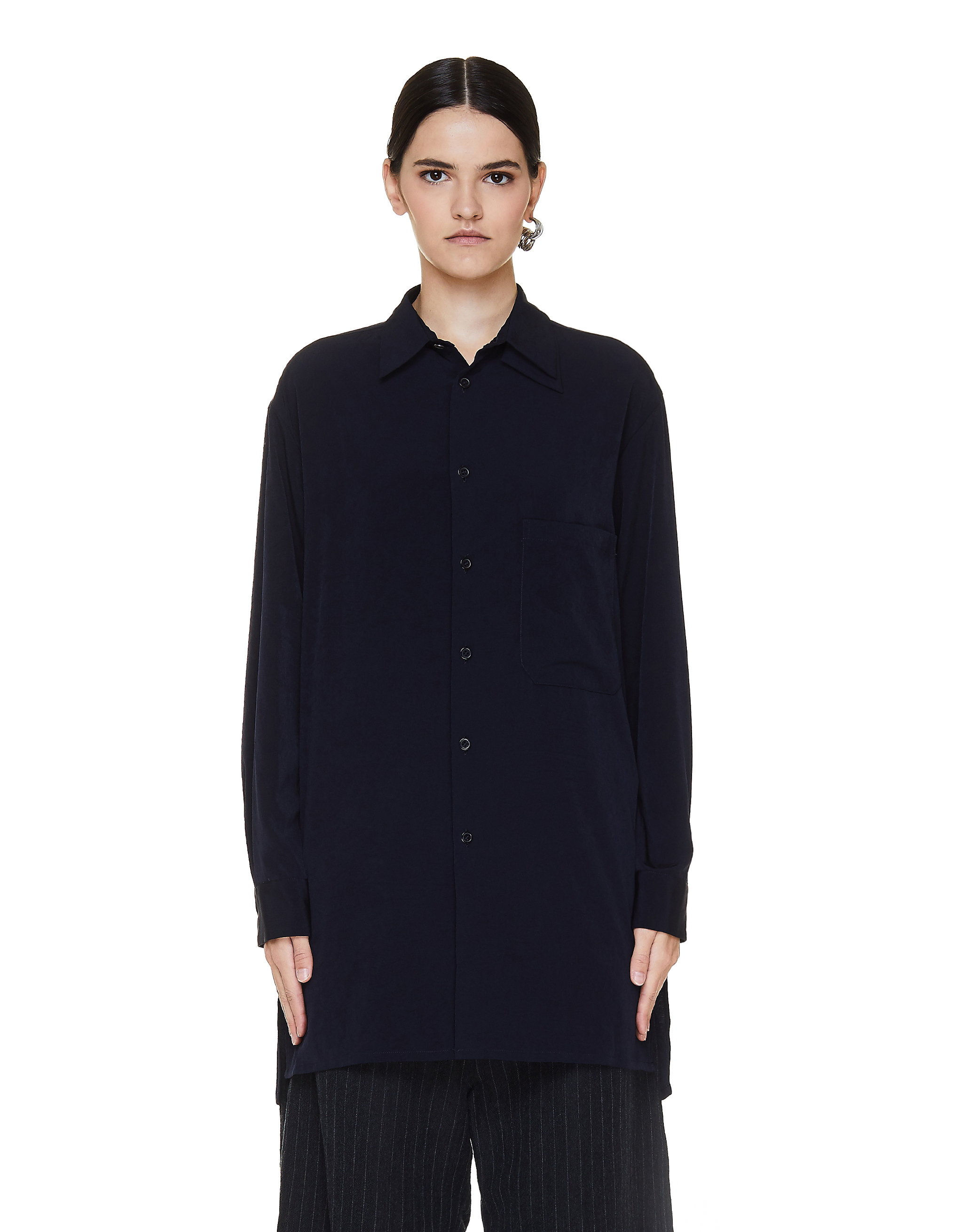Y's Double Left Collar Shirt - Blue | Garmentory