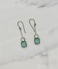 I. Ronni Kappos Stacked Square w/ Circle Earrings - Aqua/White - Thumbnail 2