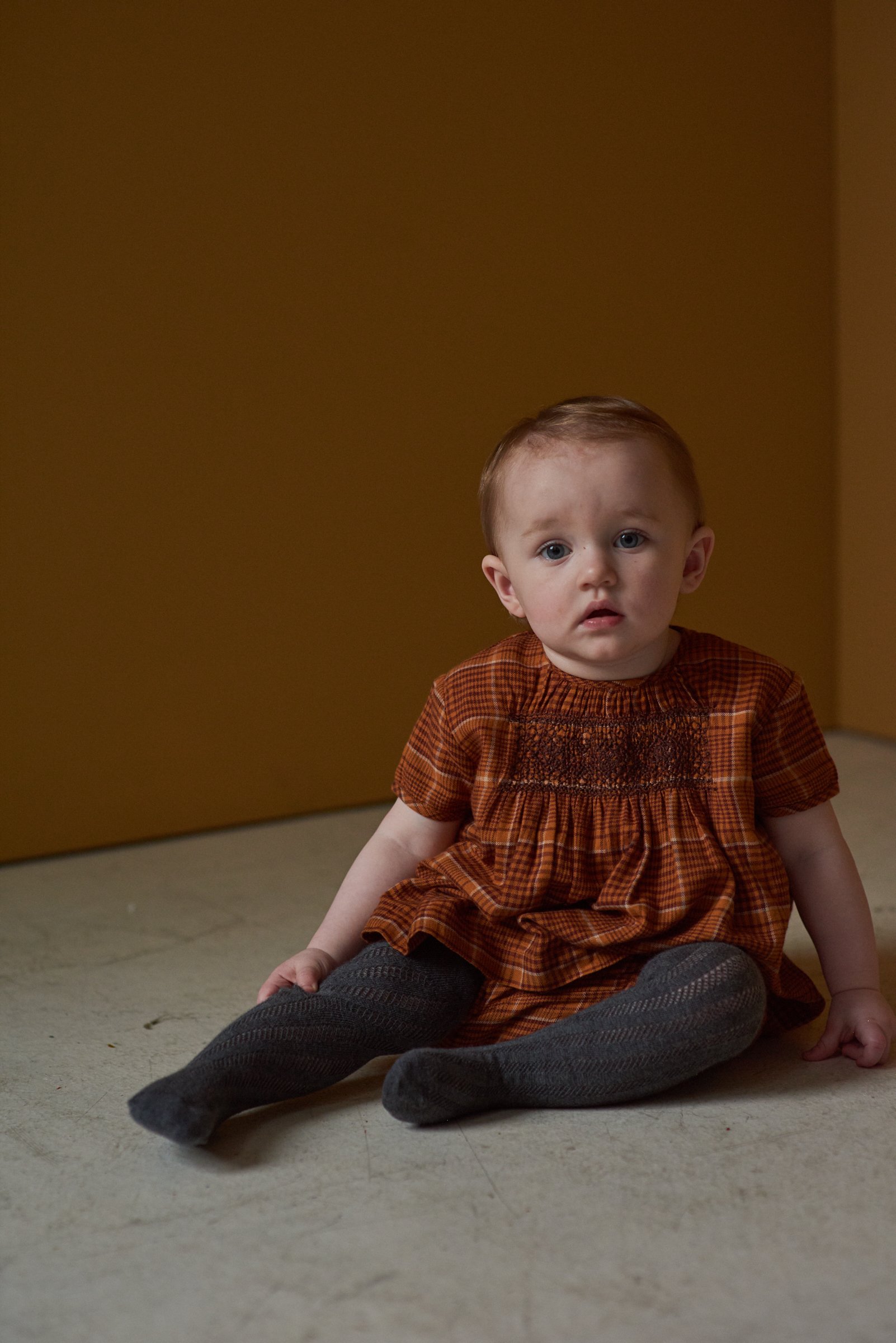 Kids Caramel Dove Baby Tunic Set Orange Check Garmentory