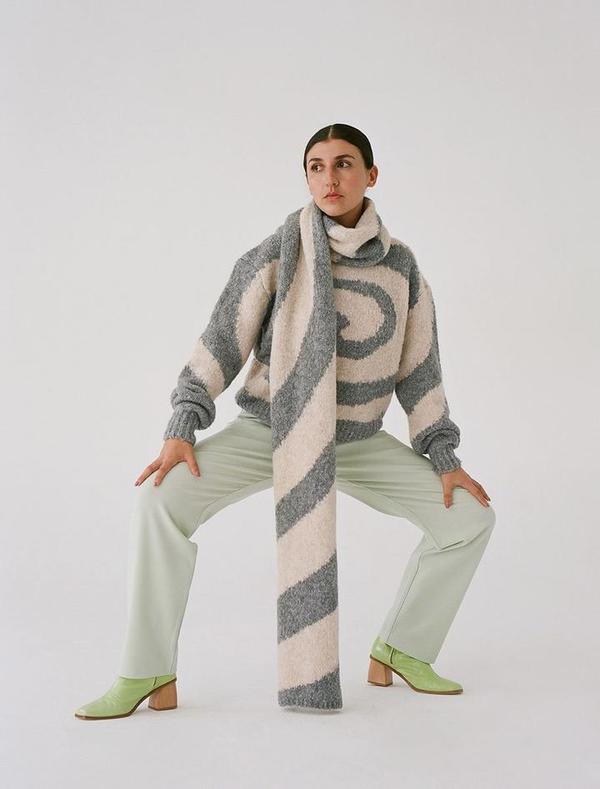 palomawool twister セーター Melange Gray Twister Sweater – Prism Boutique