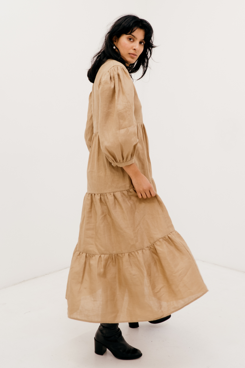 Ellis Label Basa Maxi Dress Camel Garmentory