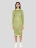 Stussy Long Sleeve Melange Checker Dress - Lime - Thumbnail 1
