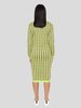 Stussy Long Sleeve Melange Checker Dress - Lime - Thumbnail 2