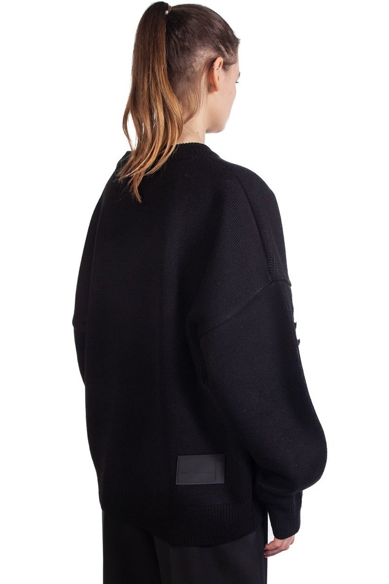 we11done Logo Sweater - Black Multi | Garmentory