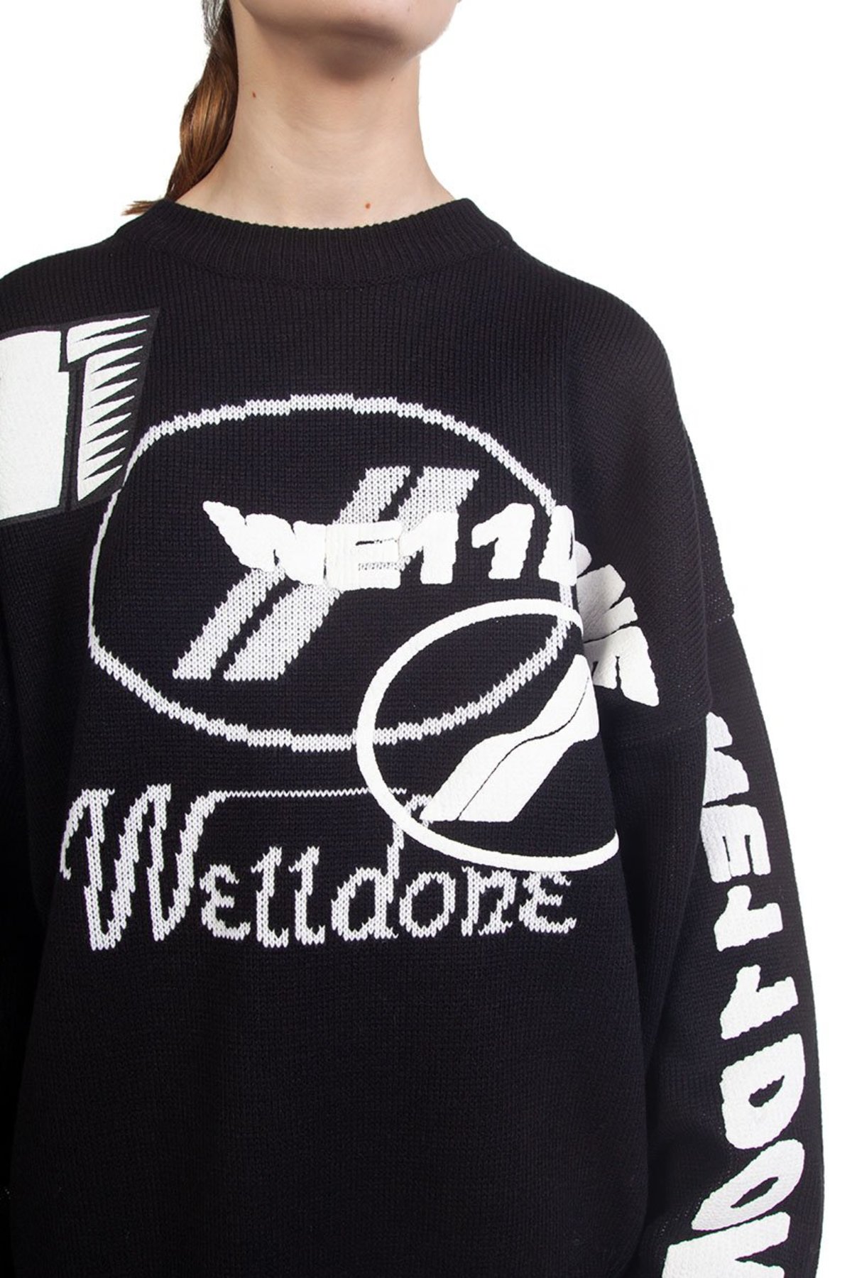 We11done Black Logo Sweater | UJNG
