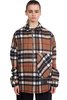 we11done Wool Half-Zip Shirt - Brown Check - Thumbnail 1