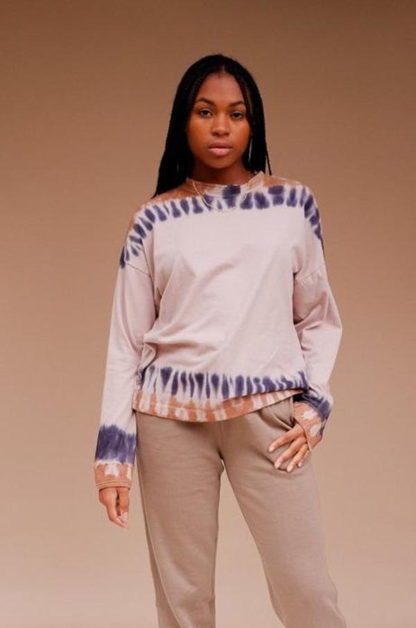 Relaxed-Fit Long-Sleeved Tee - Tie Dye